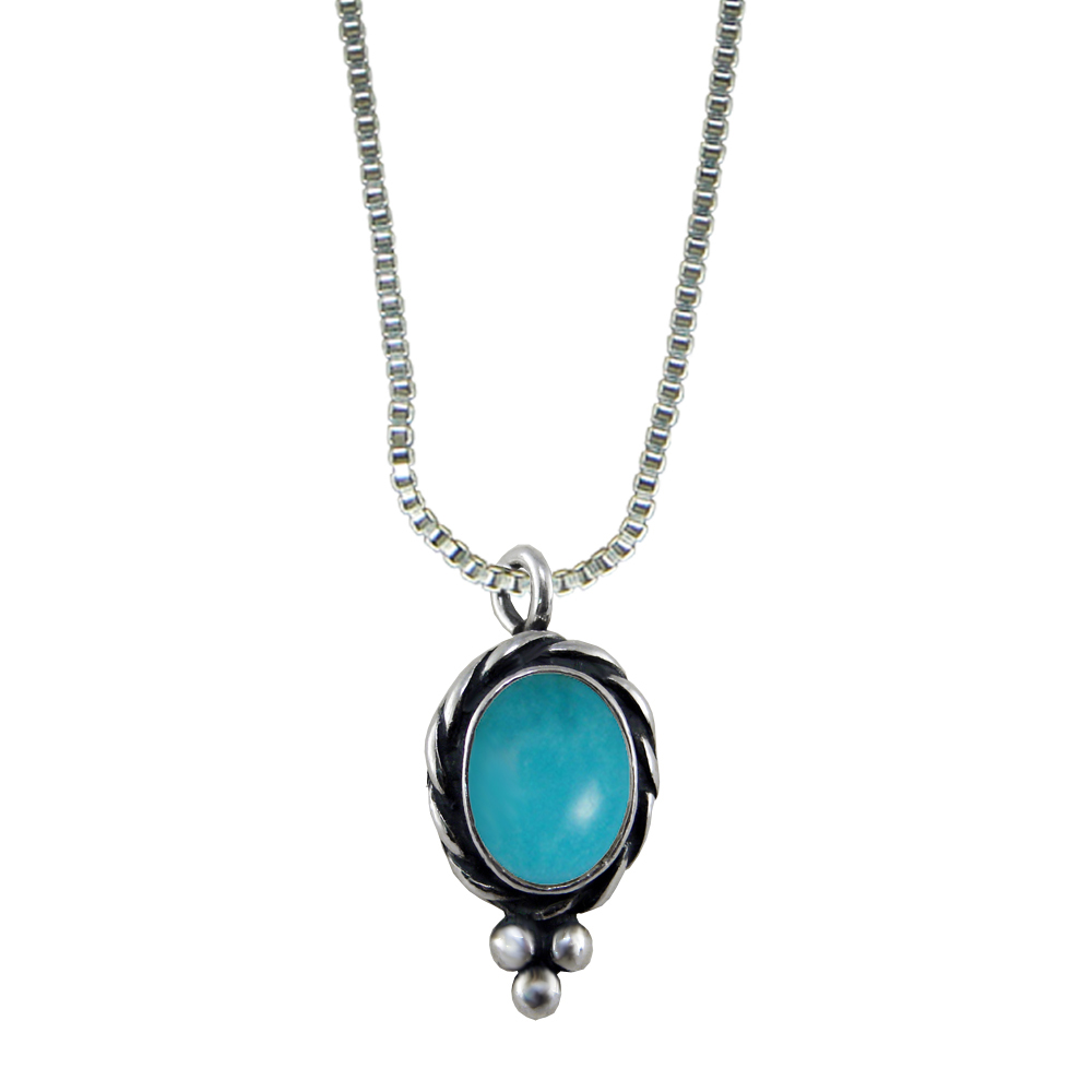 Sterling Silver Little Turquoise Pendant Necklace